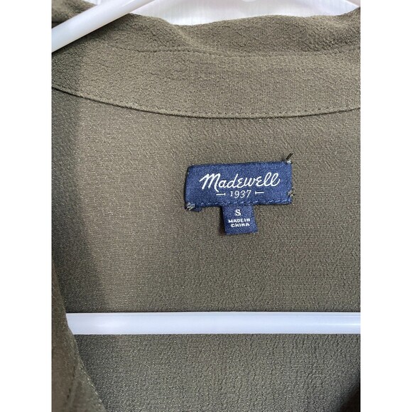 Madewell Women's Small Green Jumpsuit Pull On Long Sleeve Green Olive Viscose - Picture 7 of 7